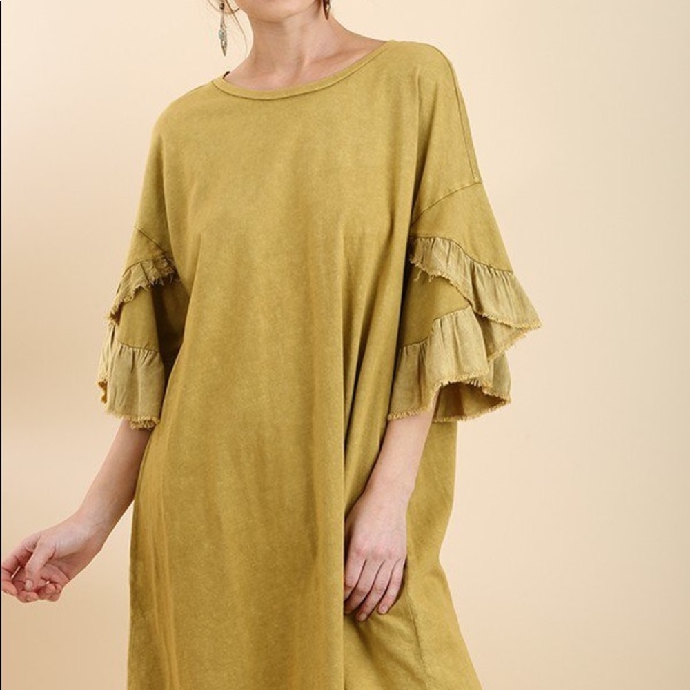 FLASH SALE! Mustard Umgee Mineral washed dress.